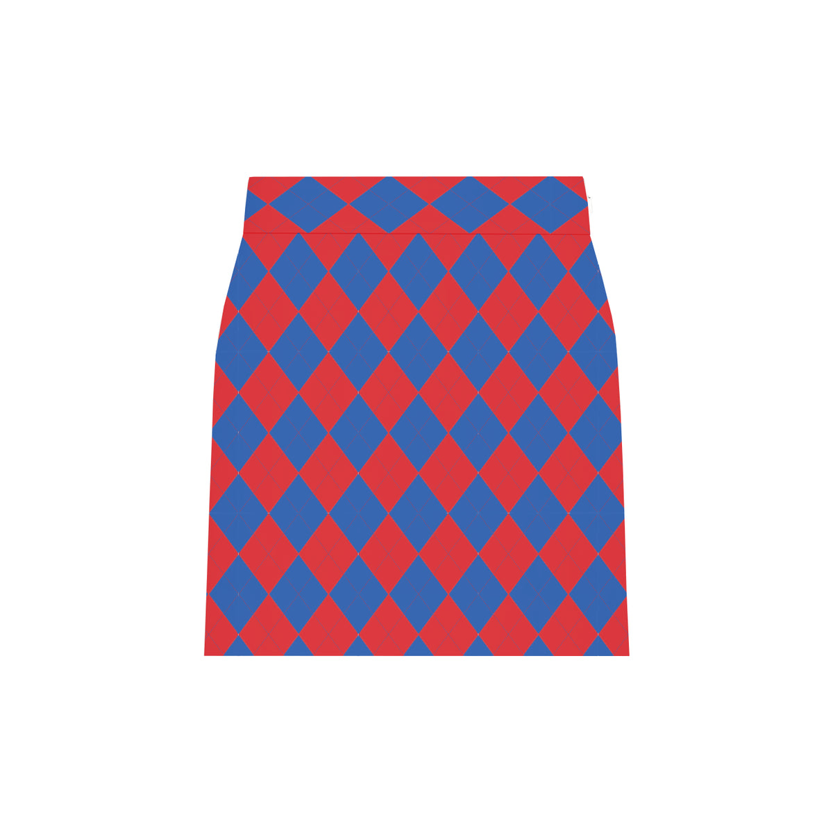 Royal Blue & Red Argyle Women's Classic Skort/Skirt - MTO