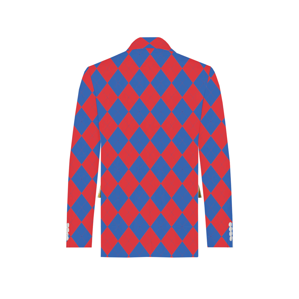 Royal Blue & Red Argyle Men's Sportcoat - MTO