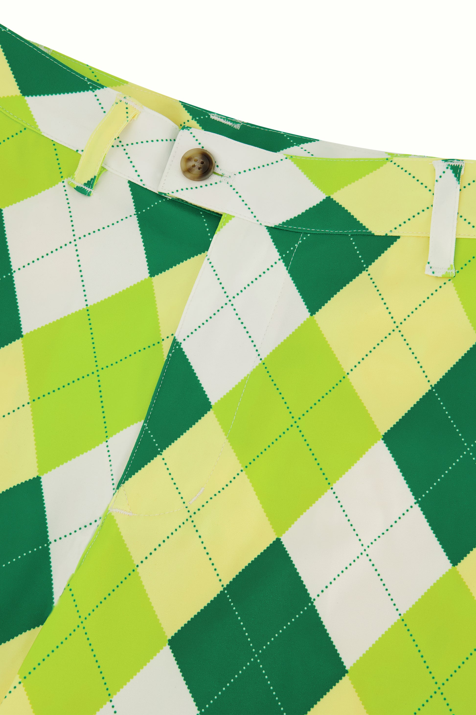 Green argyle shorts
