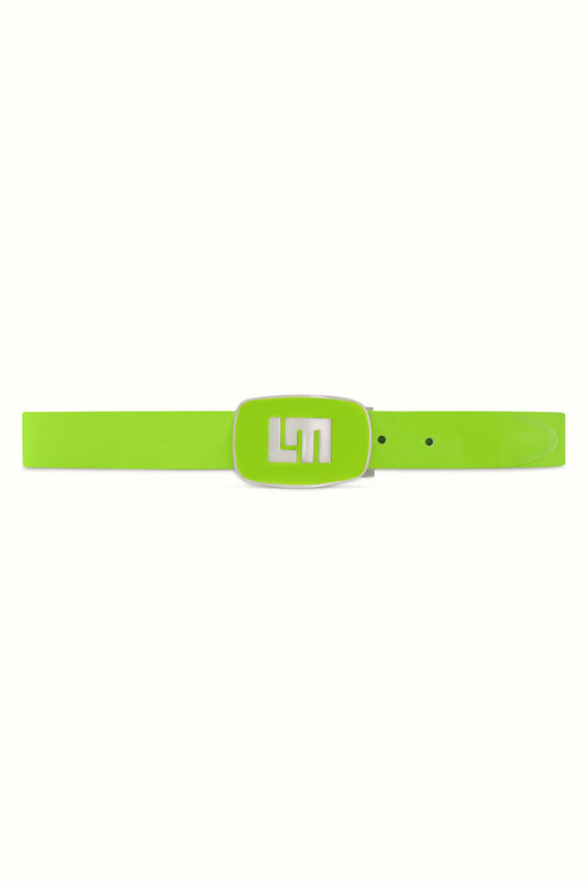 Polished Lime Green Patent Leather Belt