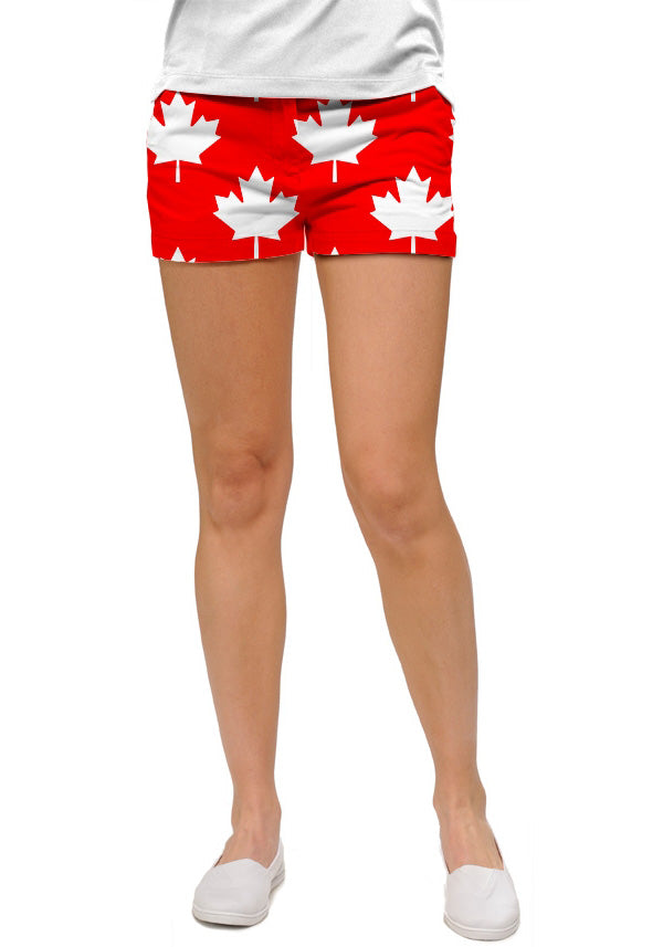 Canada Maple Leaf Red Women's Mini Short - MTO