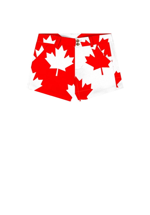 Canada Maple Leaf Women's High Waist Short - MTO