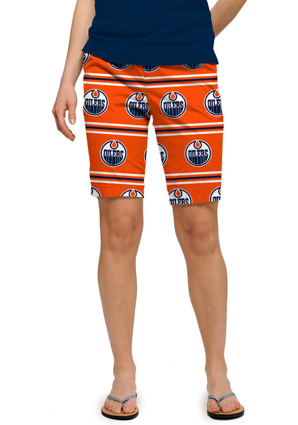 Edmonton Oilers Jersey Stripe Women's Bermuda Short MTO