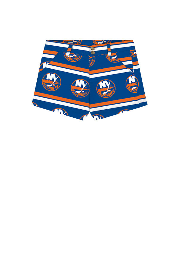 New York Islanders Jersey Stripe Women's High Waist Short - MTO