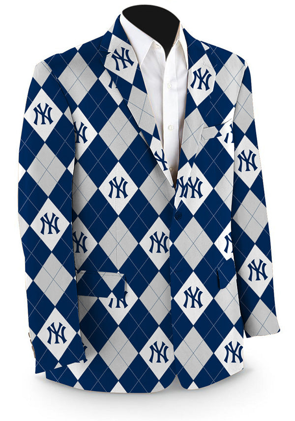 Fairway Yankees Argyle Gray Men's Sportcoat - MTO