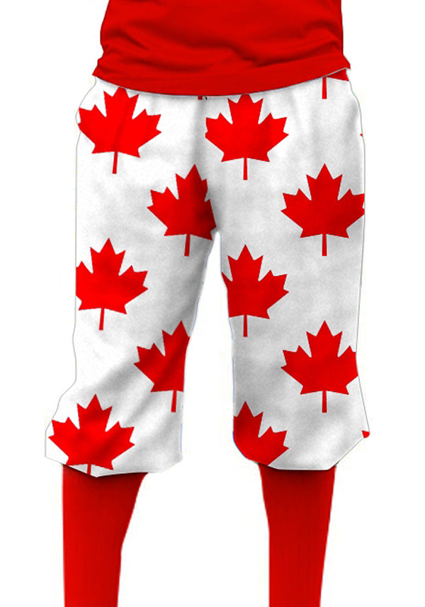 Canada Maple Leaf White Men's Knicker - MTO