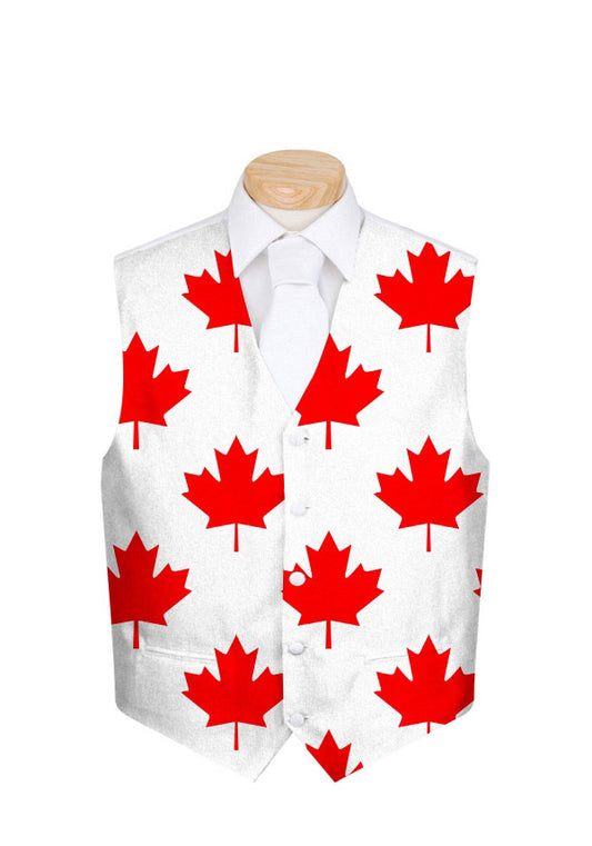 Canada Maple Leaf White Men's Vest - MTO